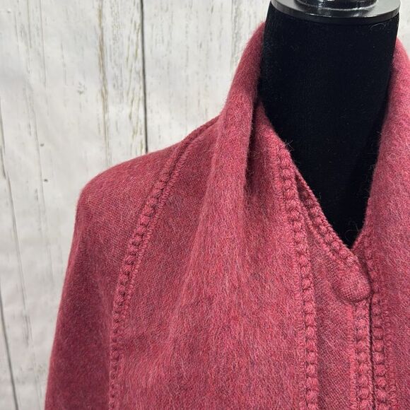 Estirpe Inca Alpaca 100% Poncho Button Front Scarf Attached Cozy Elegant Luxury - Picture 3 of 16